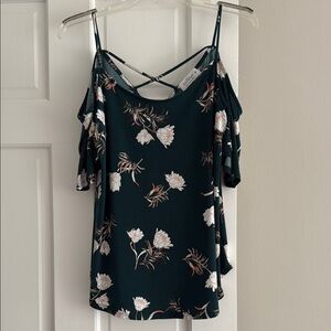 Dark Green Cold Shoulder Blouse